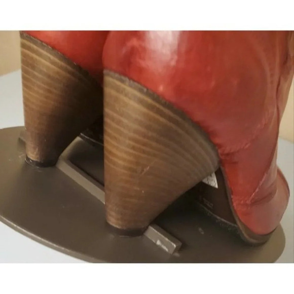 Gidigio "Patriot" Red Leather Bootie / Ankle Boots Size 38 US 7 Italy NWOB - Picture 6 of 12